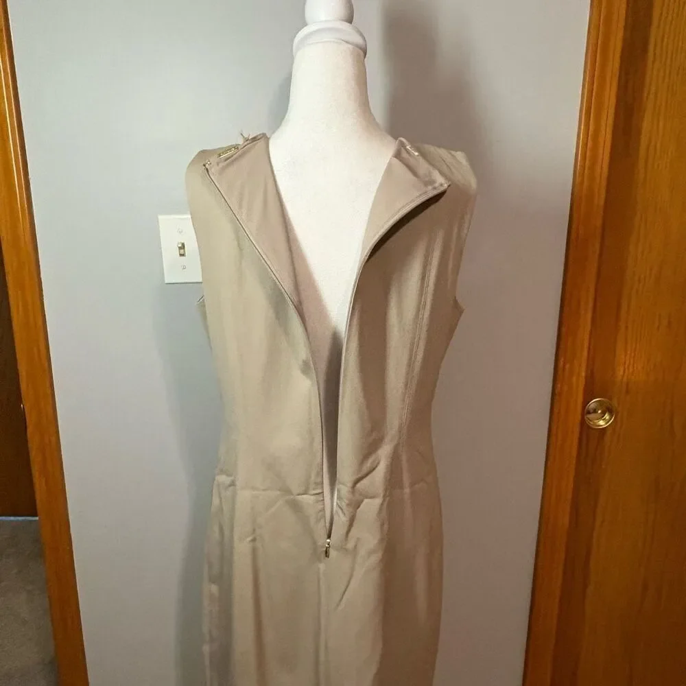 Elie Tahari beige business professional sheath dress size 10 - Picture 5 of 11